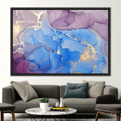 Luxury Abstract Alcohol Ink Art - Marble Canvas Wall Decor in Tones