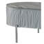 Table basse polyvalente à haute brillance grise avec pieds et tablettes en métal avec finition ovale élégante