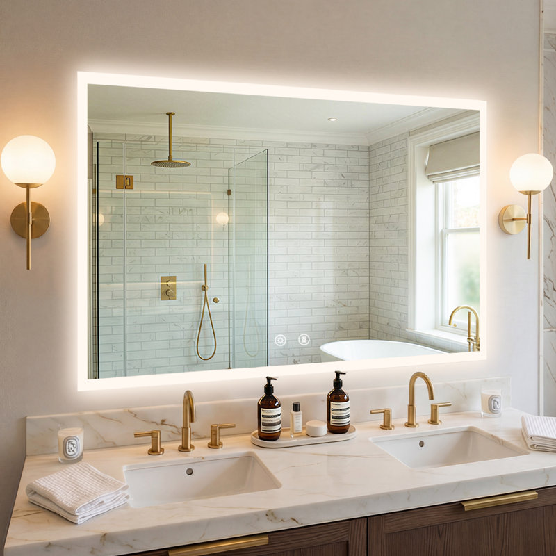 Backlit Led Wall Mirror, 70 cm H x 100 cm W