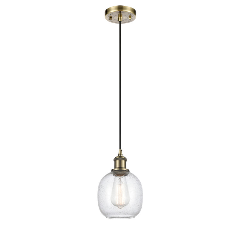 Luminaire suspendu sphère 1 lumière Glinda, Transparence craquelée, DEL