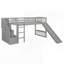 Lit mezzanine avec deux tiroirs et glissière, parfait pour économiser de l'espace et s'amuser dans les chambres d'enfants-751513898