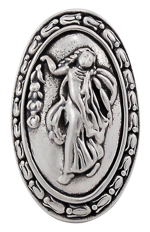 Sforza Oval Knob, Antique Silver