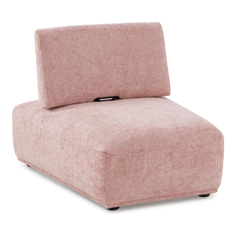 Fauteuil modulaire extensible Aukeem, Chenille rose