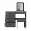 Coiffeuse, miroir, quatre tiroirs, tabouret-1647529798