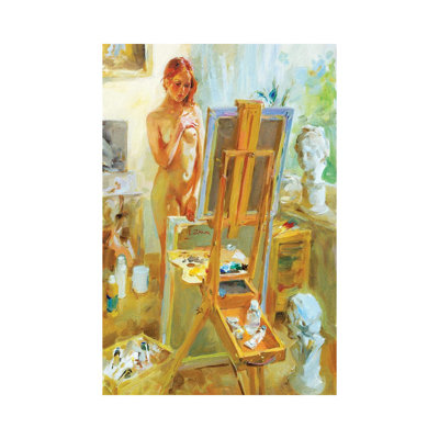 Model In Atelie by Igor Zhuk - Wrapped Canvas Painting