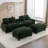 111" Sectional Sofa Chenille Upholstered Sofa With Two Removable Ottoman-1519616398