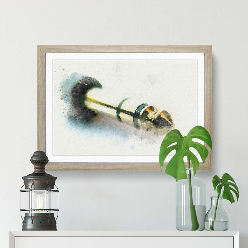 Audio Jack in Abstract - Picture Frame Graphic Art Print, Oak Framed, 62cm H x 87cm W x 2cm D