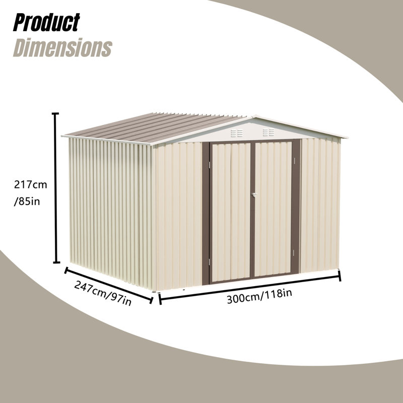 Cadre d'extérieur en alliage d'aluminium 10X8Ft avec porte à charnière et base en métal