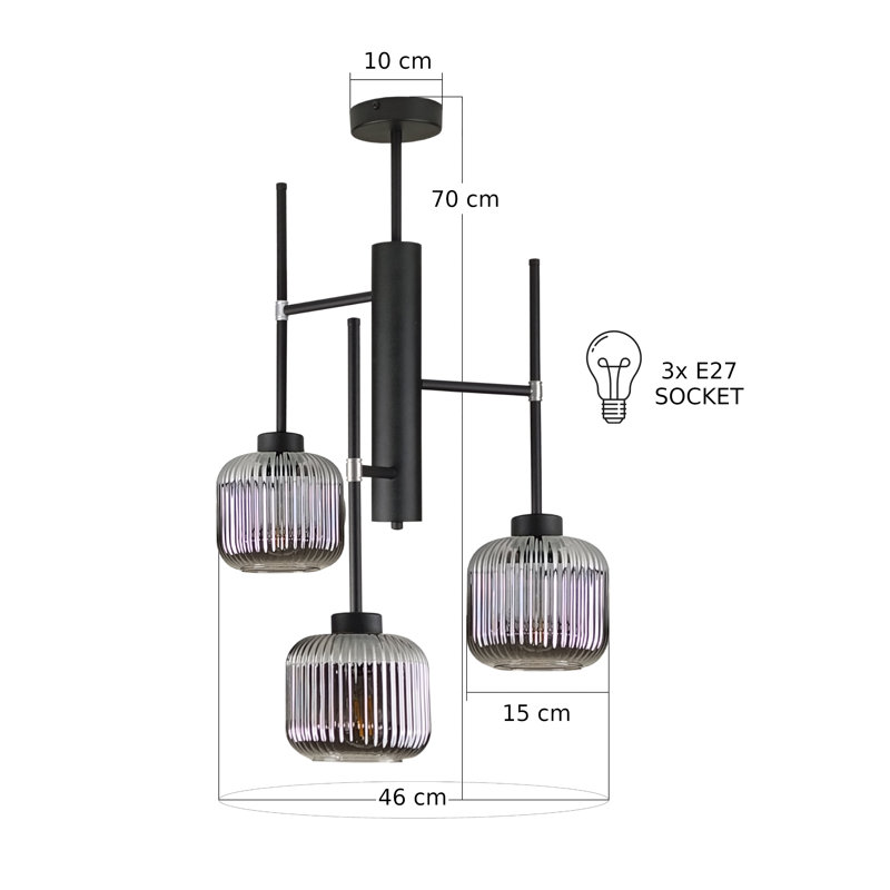 Aluma 3-light Flush Mount, Black