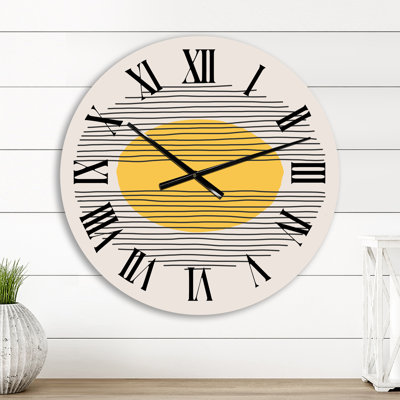 Minimal Late 20S Geometric Elementary Colors XIV Wall Clock