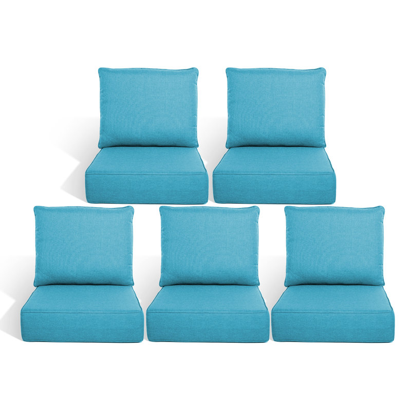 Coussin de siège / dossier de remplacement pour l'extérieur de l 22 po x P 24 po x H 6 po, 5, L 22 po x P 24 po, Sarcelle
