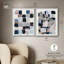 «Palette of Cubes Duo», reproduction d'art sur toile encadrée par Art Remedy, cadre blanc, 24 x 30-225702109-225703726