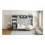 Grand lit escamotable mural avec armoires, gris