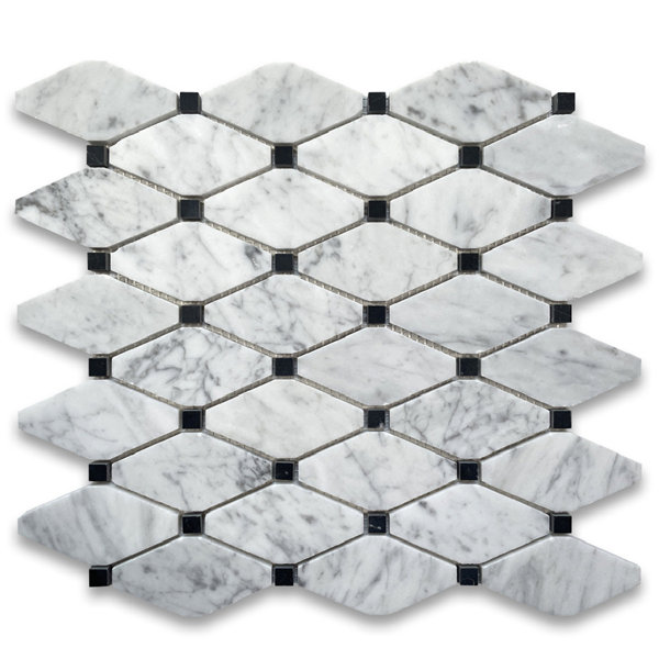 12" x 12" Marble Octagon and Dot Mosaic Wall & Floor Tile