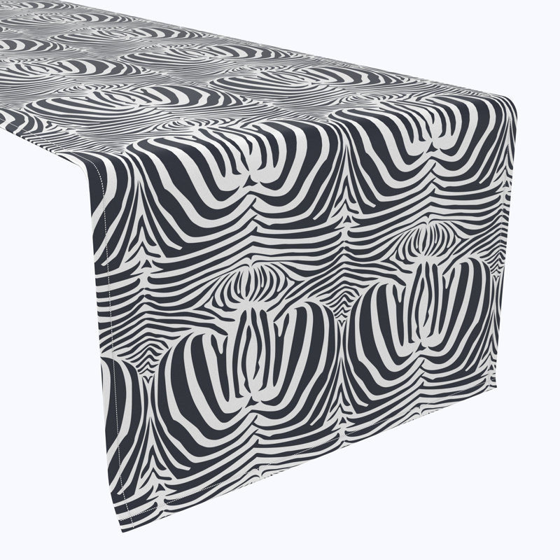 Haylia Zebra Skin Table Runner, 72" x 12"