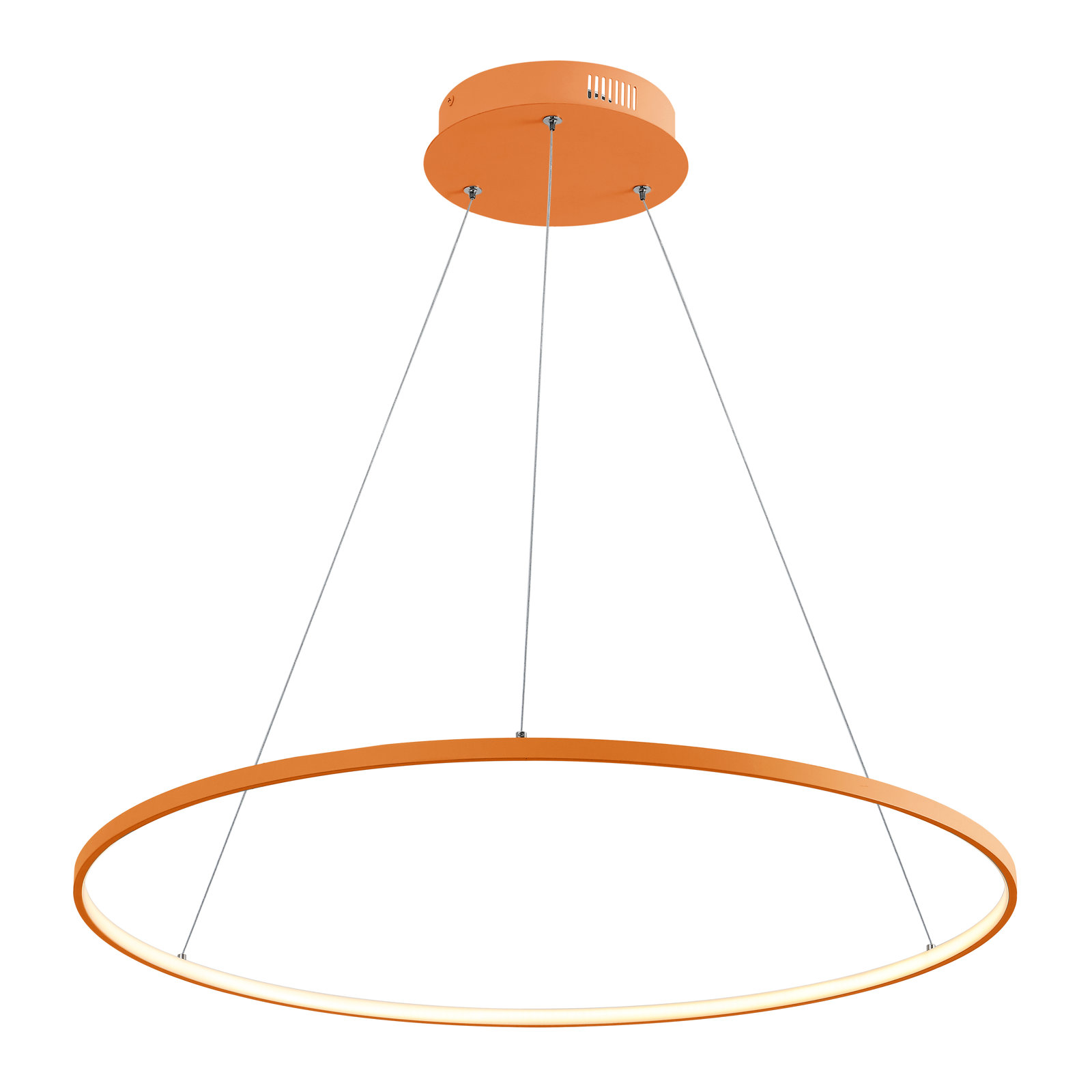 Odin Single Light Dimmable LED Pendant, 0.75" H x 34.88" W x 34.88" D, Orange