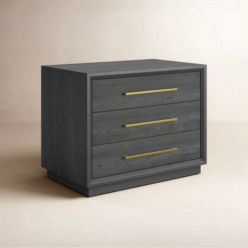 Langley 3 - Drawer Nightstand, Gray