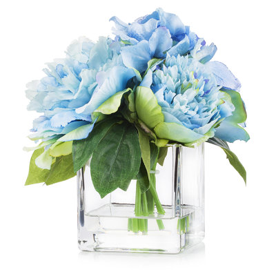 Faux Silk Roses Arrangement in Vase