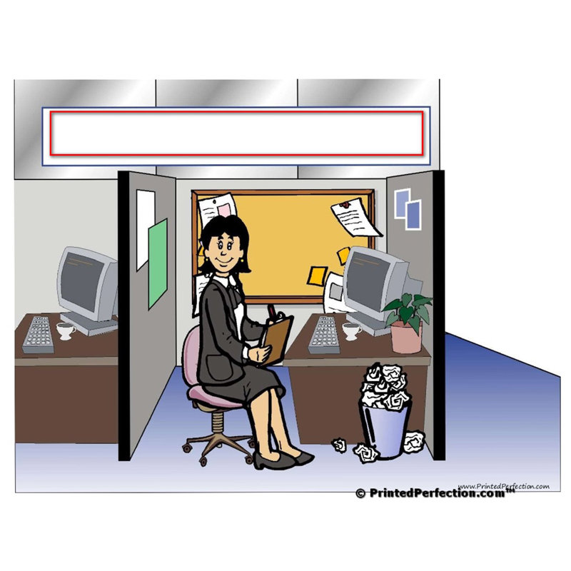 Personalized Name That Toon Cubicle Office Worker Female Rhinestone Bordered Key Chain, Yes