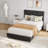 Heavy-Duty Platform Bed Frame, With Height Adjustable Fabric Headboard-2128307092-2128307093