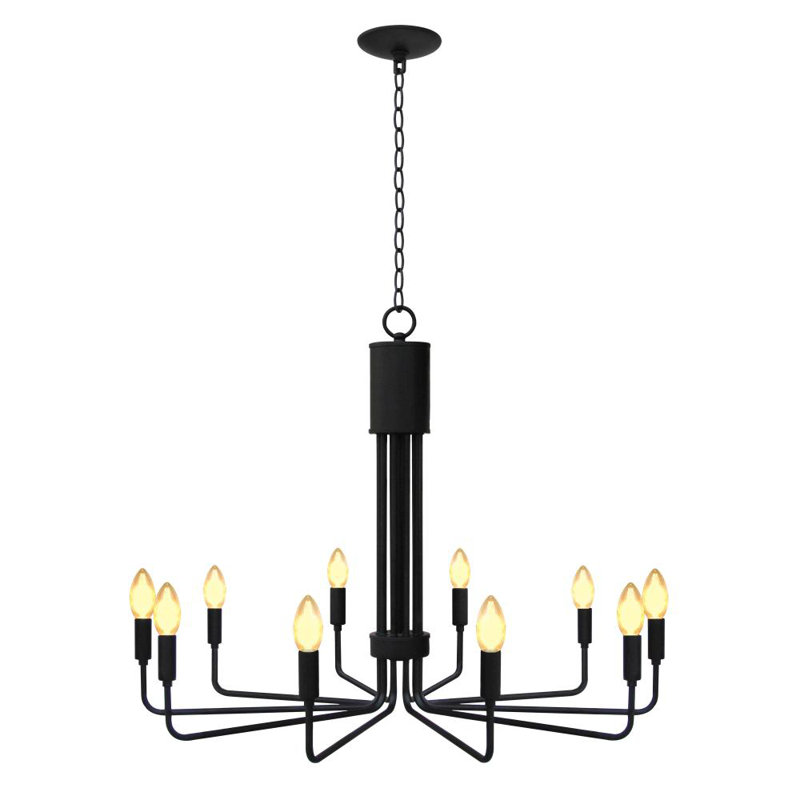 Lustre noir 10 lumières