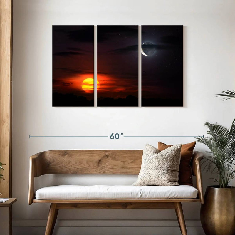 Oberle Sunset With Moon, 28" H x 45" W