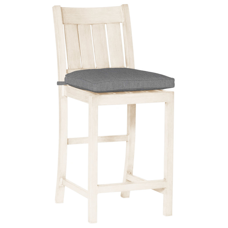 Club 24" Patio Bar Stool with Cushion, No Welt, Mahogany, Verona Mist
