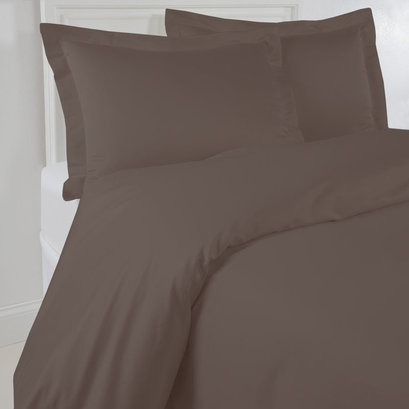 Ensemble de couette en coton 1200 fils , Housse de couette pour très grand lit, Chocolat