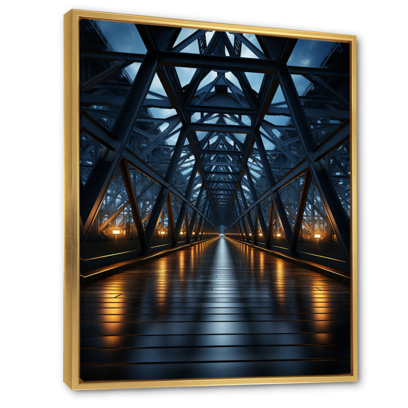 Pont suspendu Letrisha, H 32 po x l 24 po x P 1 po, Cadre flottant doré