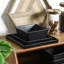 Grace Matte Stoneware Dish Set, 12-Piece Square Dishes For 4, Black-2064624171