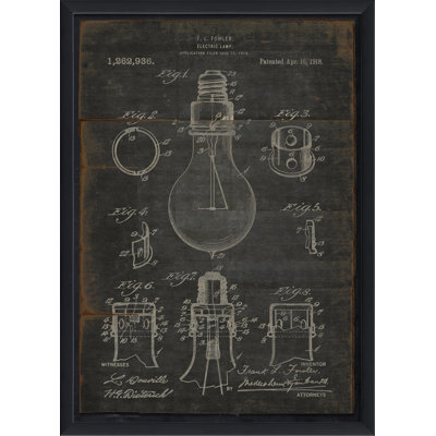 « fowler lamp brevet », impression encadrée