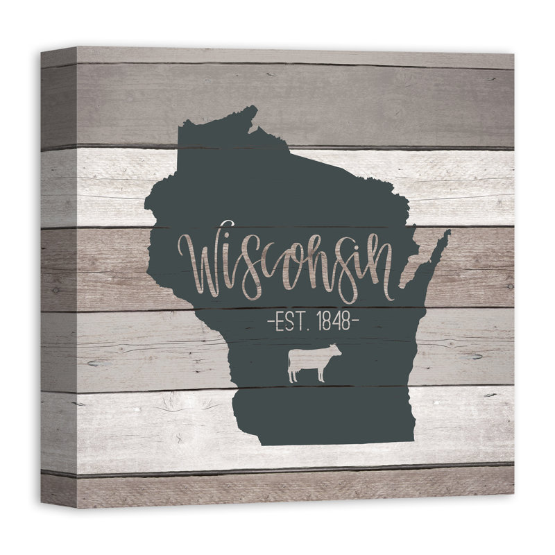Art textuel sur toile tendue Wisconsin