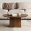 Table basse 35,43 "en bois moderne avec base incurvée, finition noyer