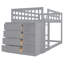 Lit simple superposé simple avec rangement spacieux, quatre tiroirs et trois tablettes pratiques, idéal pour les maisons avec peu d'espace-1424023504