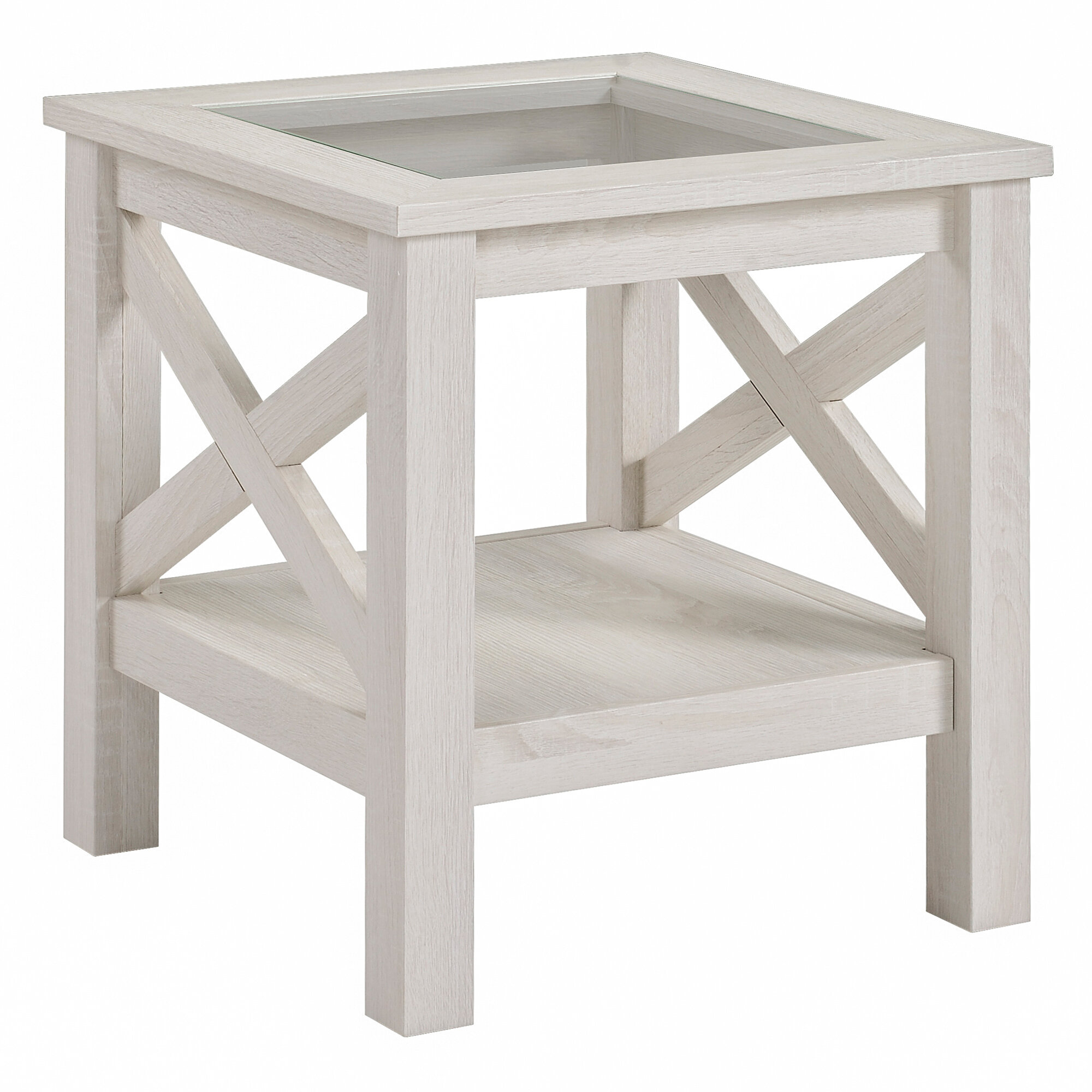 Gracie Oaks Acquanette Glass Frame End Table & Reviews | Wayfair