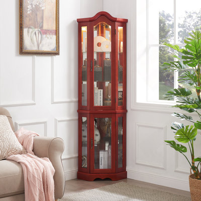 Armoire de rangement en coin, cerisier