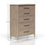 Commode 5 tiroirs finition sable