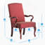 Fauteuil à col-de-cygne rouge