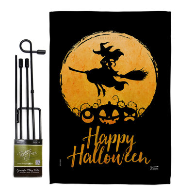 Ensemble de drapeaux d'Halloween en polyester 18,5 po x 13 po