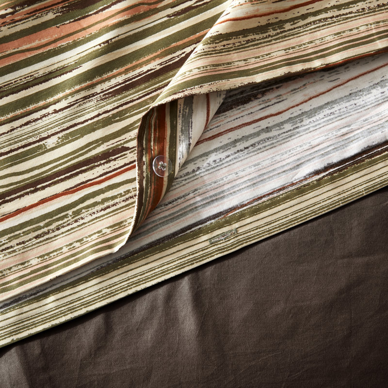 Abstract Striped Cotton Duvet Cover Set - King Size, King Duvet Cover + 2 King Shams