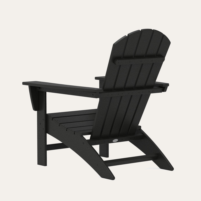 POLYWOOD Nautical Adirondack Chair, Black