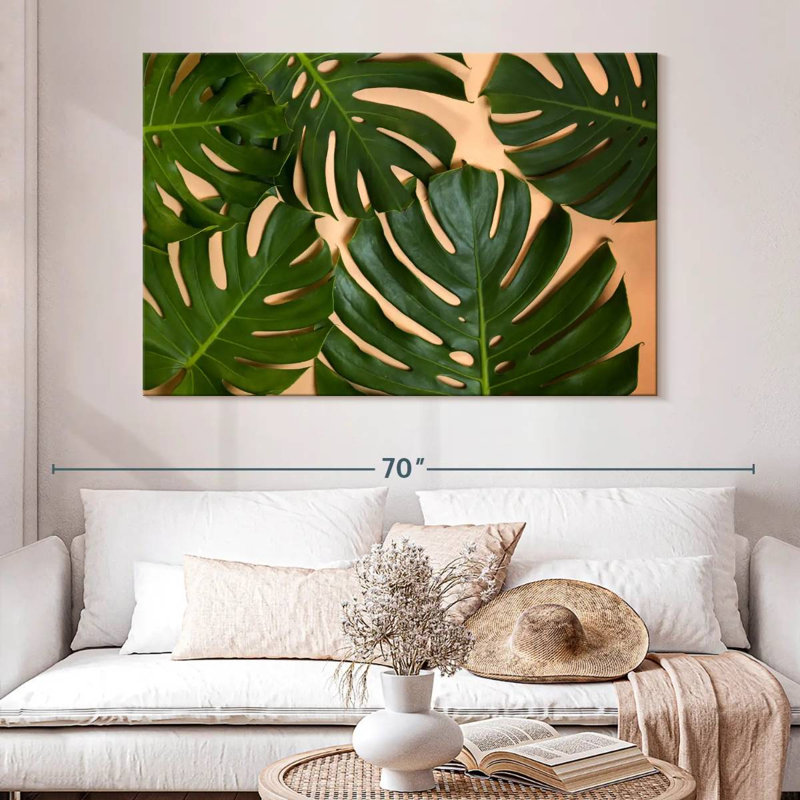 Décoration feuilles Monstera, H 34 po x l 51 po