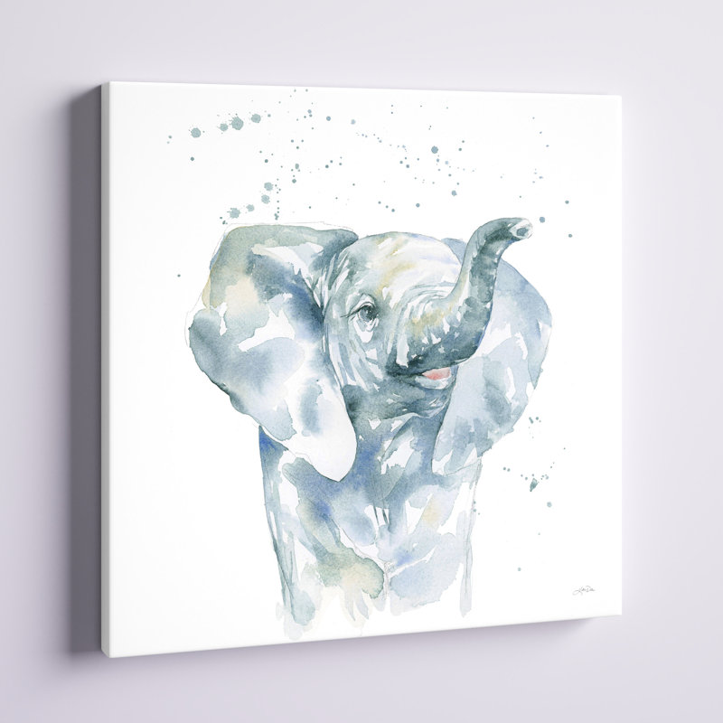 «Baby Elephant» par Katrina Pete - reproduction, H 20 po x l 20 po, Non, Toile tendue