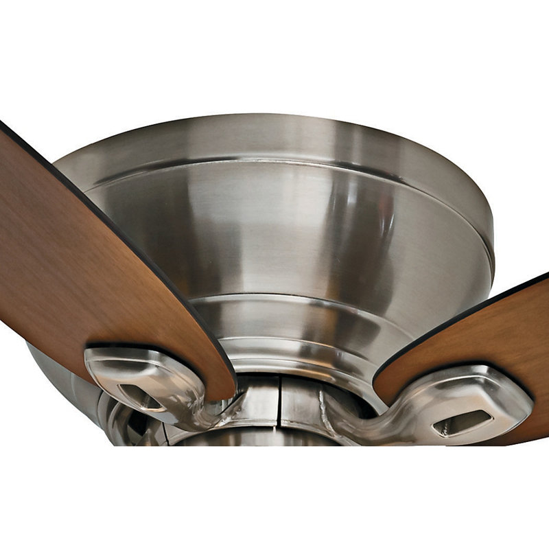 44" Durant 5 - Blade Flush Mount Ceiling Fan with Pull Chain and Light Kit Included, Brushed Nickel