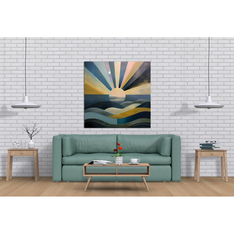 Radiating Coastal Sunset, 24" H x 24" W