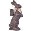 Lapin debout en résine chocolat avec panier 35 po-2030542469-2064395807