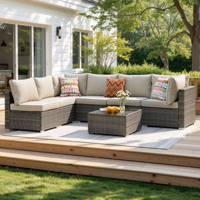 Ensemble de conversation modulaire en rotin Aliva