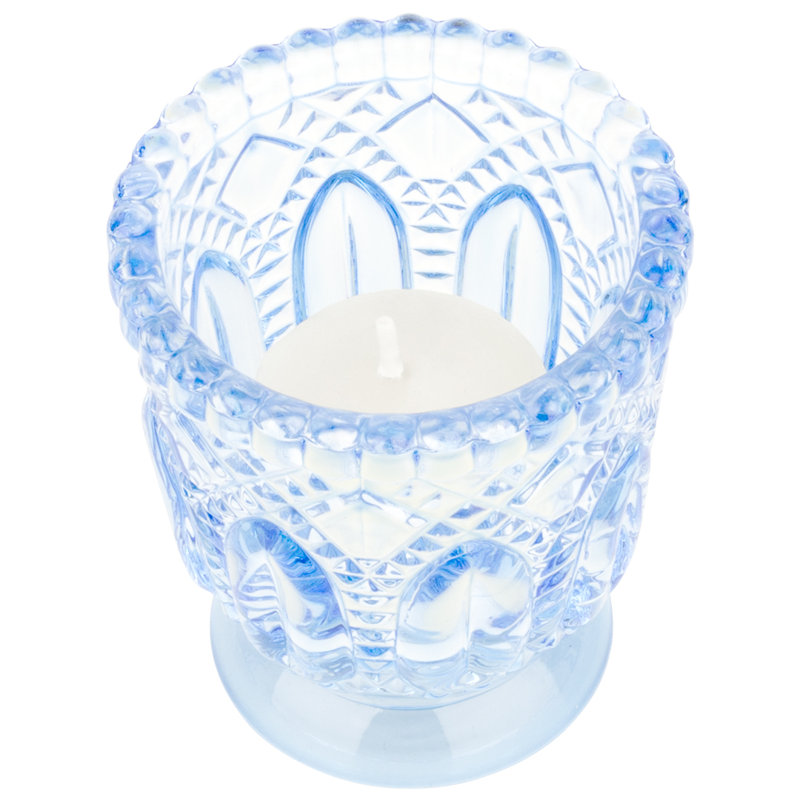 3'' H Glass Tabletop Votive Holder, Dusty Blue
