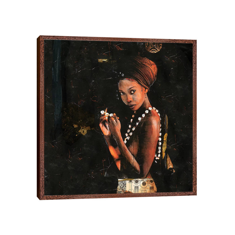 Queen Of Excellence by Marta G. Wiley - Painting on Canvas, 93.98cm H x 93.98cm W x 3.81cm D, Classic Brown Wood Framed
