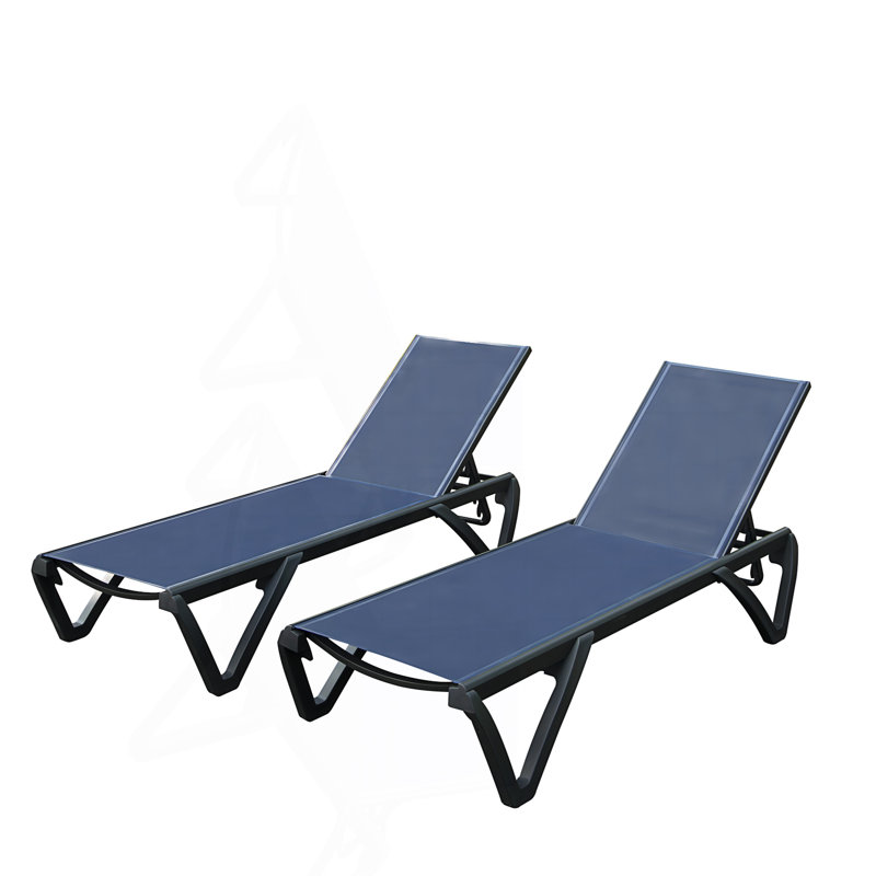 Méridienne d'extérieur, méridienne 2 pièces avec dossier réglable à 5 positions et roulettes, fauteuil inclinable